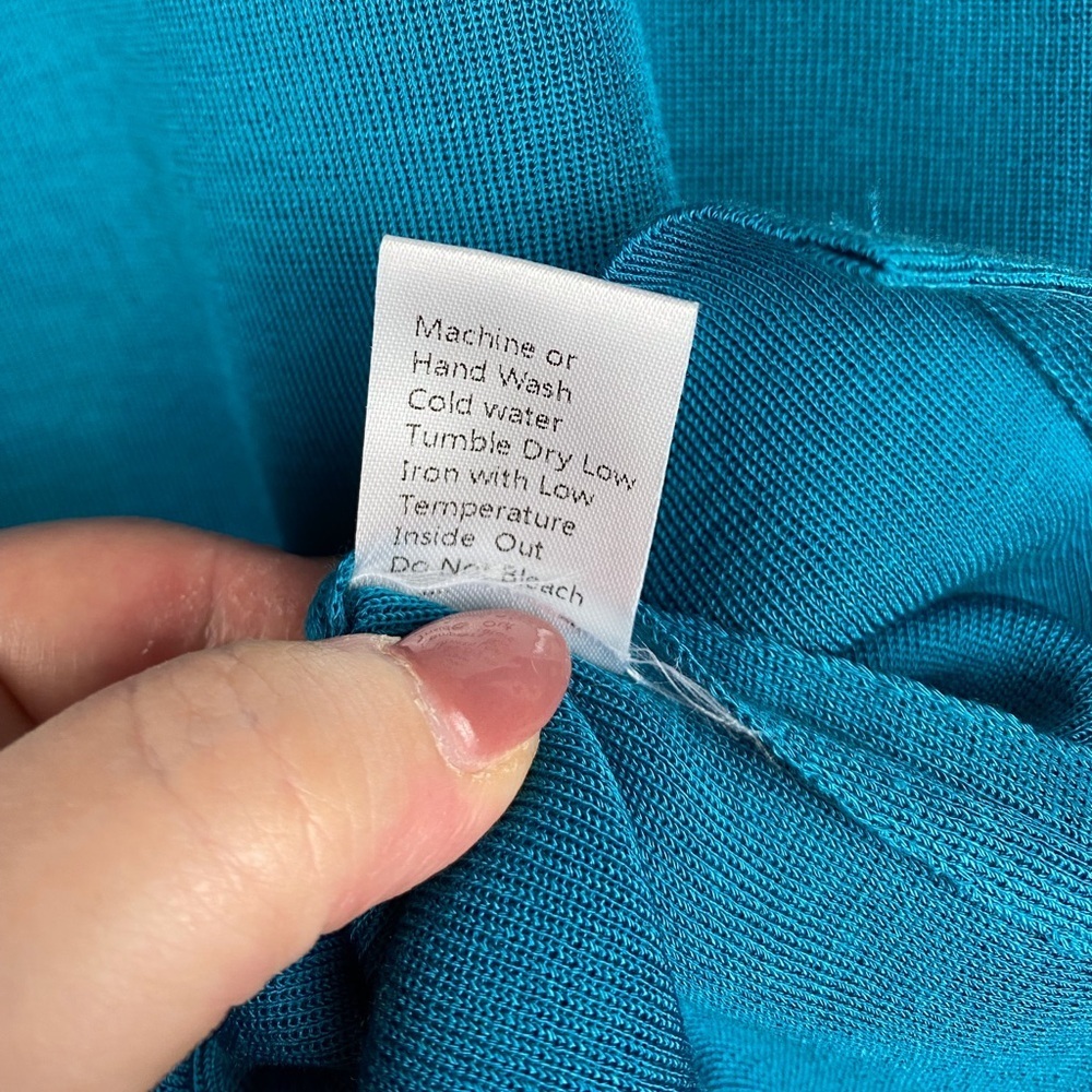 Ming Wang Mid-Length Scoop Neck Knit Tank in Teal Blue Size Large. - Picture 5 of 8